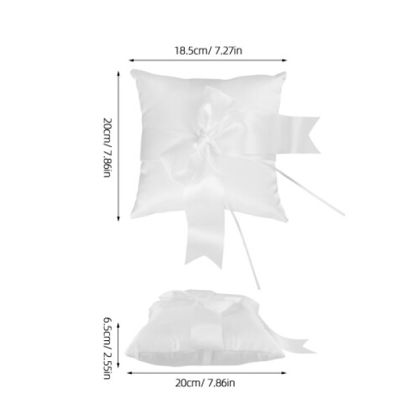 White Pillow with Bow for Ceremony and Photography